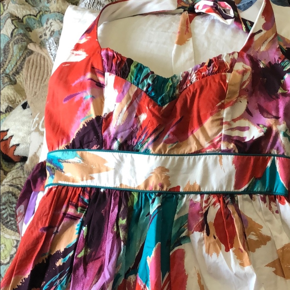Floras print mini halter dress